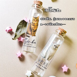 来图定制猫咪胡须许愿瓶收纳幸运瓶宠物毛发收纳纪念保存