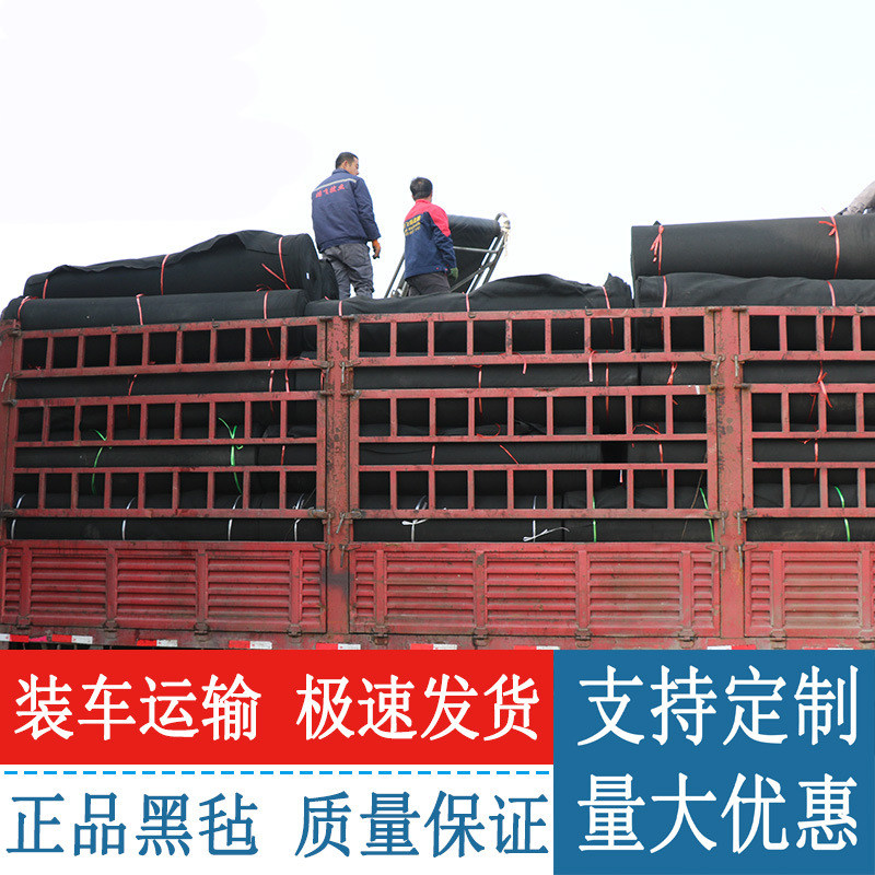 黑色土工布工程无纺布大棚保温毛毡防冻滤水工程桥梁护坡公路养护