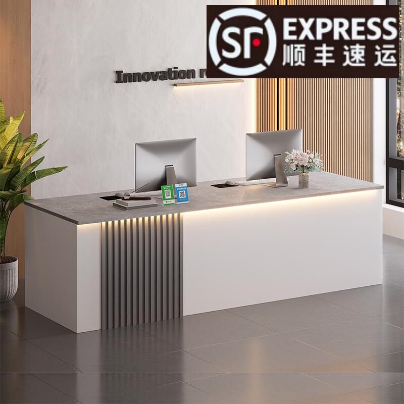 新疆西藏包邮店铺收银台小型办公桌简约现代房产中介接待台公司前