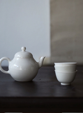 元无 酣饮 手工草木灰釉 陶瓷茶具梨形壶 孟辰功夫茶壶110cc