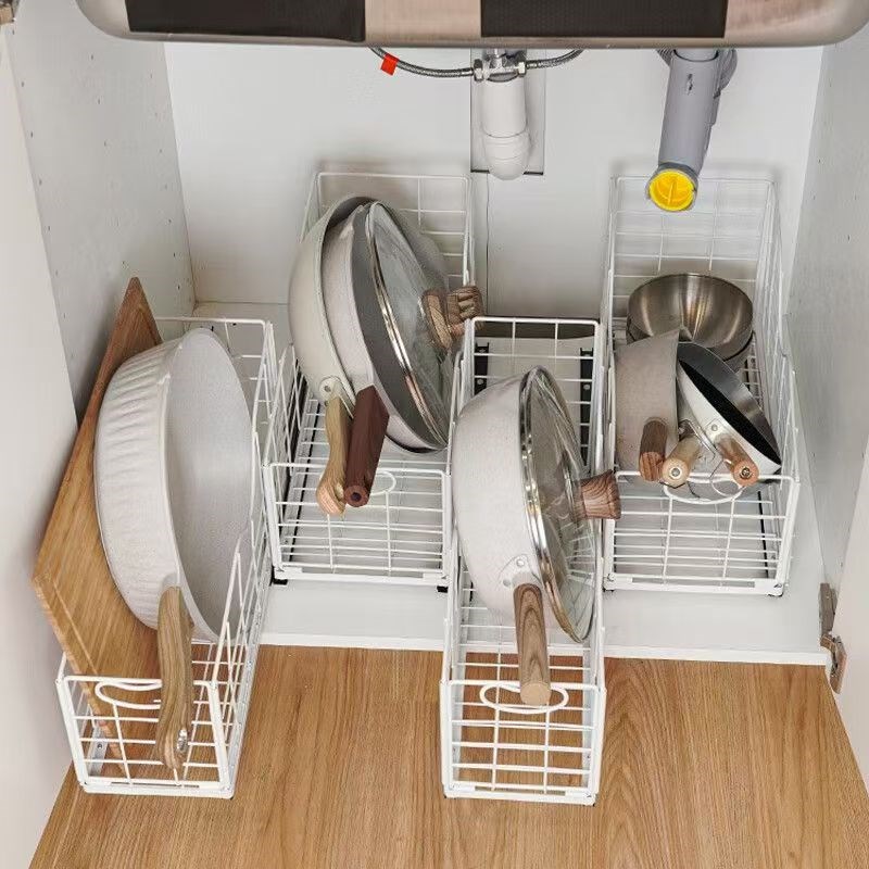 单层窄拉篮储物盒砧板锅盖架子放锅的置物架夹缝隙厨房橱柜收纳筐