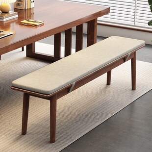 全实木床尾凳简约长条凳卧室床前凳换鞋凳餐厅长凳软包坐垫木板凳