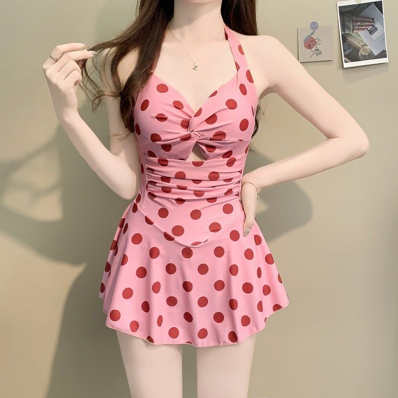 泳衣女2024新款连体遮肉显瘦裙C式保守平角学生少女可爱温泉游泳