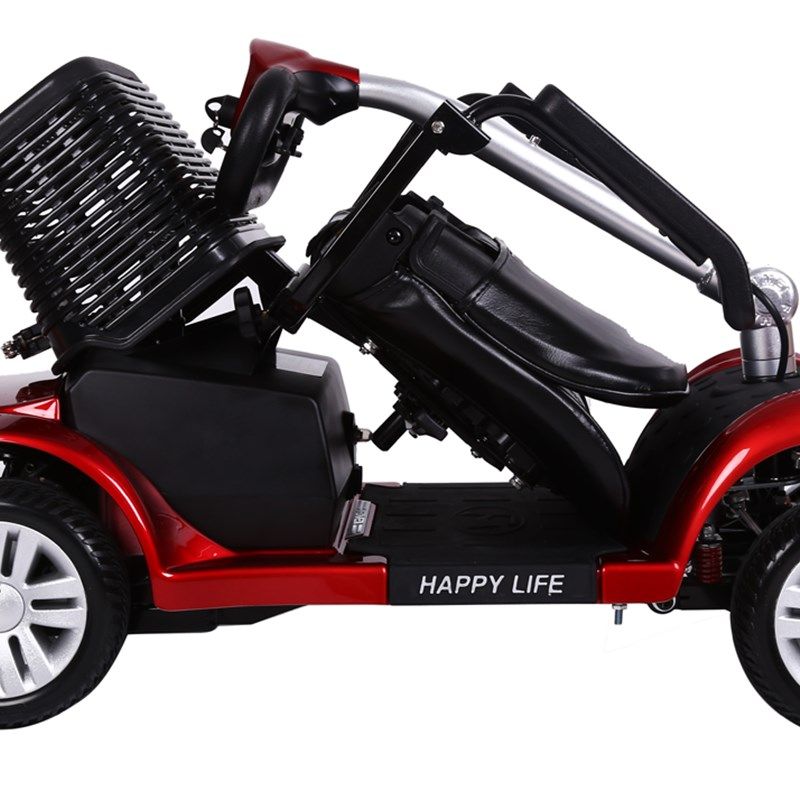 福美F6老年人四轮电动代步车锂电池残疾人助力车带减震轻便可折叠