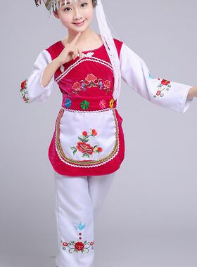 新款少数民族服装男女儿童民族风舞台演出云南白族跳舞蹈表演服饰