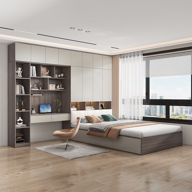 全实木生态板衣柜床榻榻米书桌一体小户型组合床书柜多功能简约,住宅家具,衣柜床,淘宝优惠券,粉丝福利购,淘宝优惠卷