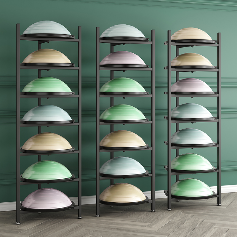 多层波速球收纳架私教室置物架瑜伽球半圆球架平衡球展示架整理架