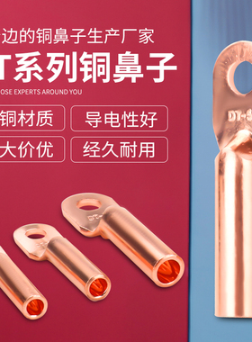 接线端子DT10/16/25/35/50/70/95/D120/150/185/240平方铜鼻子镀