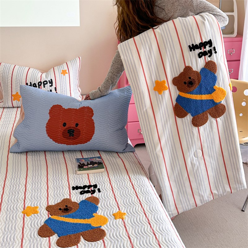 夏凉被四件套a类全棉空调被夏被100纯棉床盖款双人可机洗单人儿童