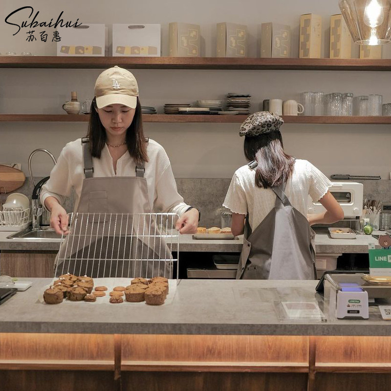 防水防油围裙男定制印logo罩衣美甲甜品烘焙奶茶店咖啡师工作服女