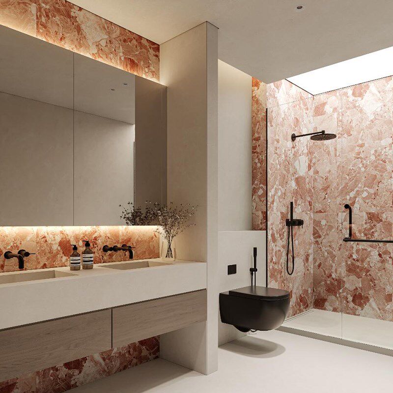 新粉红色水磨石砖厨房浴室墙砖地砖房屋连锁店艺术砖600X1200