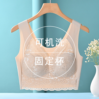 大码内衣女大胸显小夏季薄款无痕无钢圈收副乳固定一体杯美背文胸