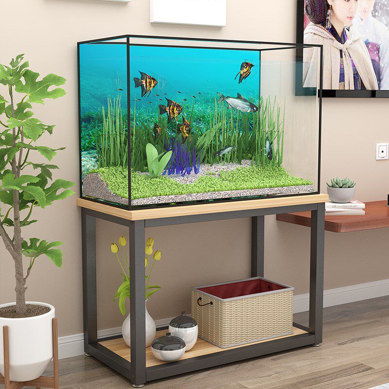 桌小型簇铁艺鱼缸架子水金属底座箱托架底架鱼缸龟缸底柜