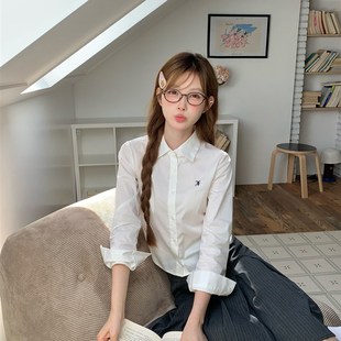 东京岁时记新款白色长袖衬衫通勤百搭衬衣女秋小个子时尚制服套装