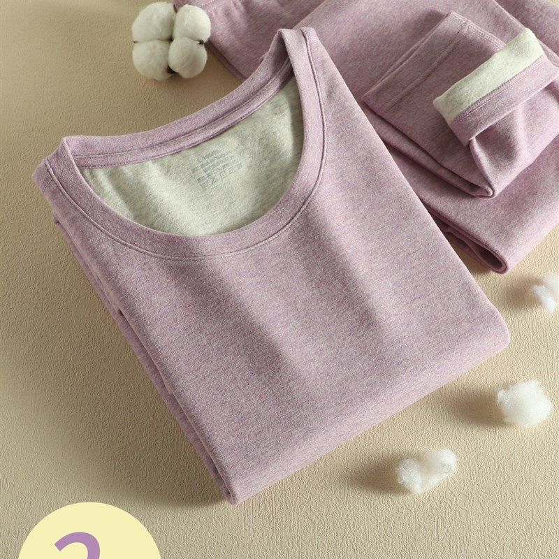 保暖内衣女士圆领长袖打底贴身磨毛薄绒冬季加厚纯棉秋衣秋裤套装,女士内衣/男士内衣/家居服,保暖套装,淘宝优惠券,粉丝福利购,淘宝优惠卷