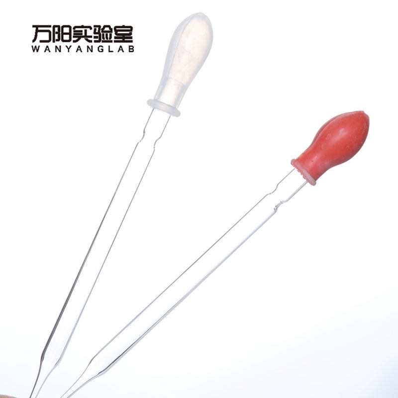 玻璃巴氏滴管巴斯德吸管150mm 230mm加长红胶头滴管橡胶硅胶帽吸