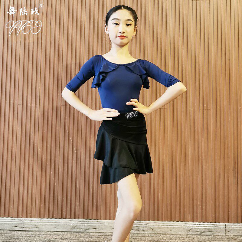 舞69儿童拉丁舞练功服女儿童新款舞F蹈服装训练服少儿拉丁舞服女