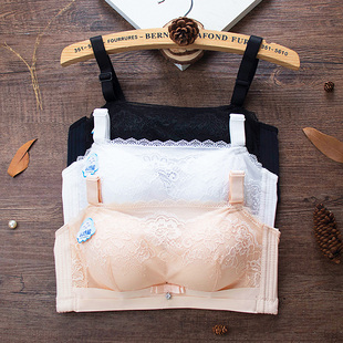 内衣女小胸平胸抹胸冬纯欲2021聚拢加厚防走光裹胸超厚6/8cm文胸
