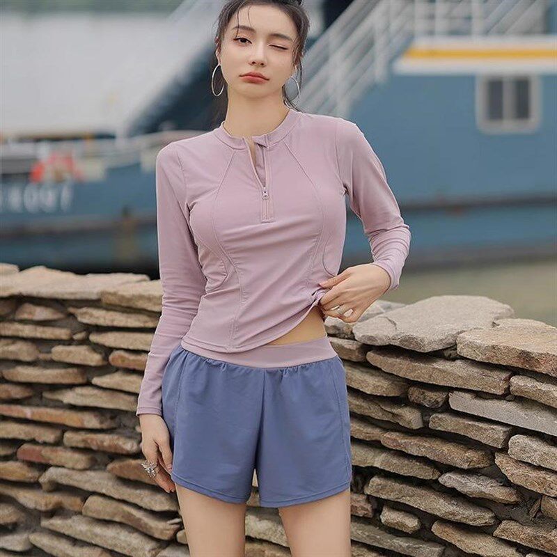 长袖泳衣女款分体保守大码遮肉游泳馆专用高级感2024新款温泉泳装