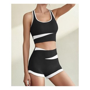 平角泳裤女泳衣泳裤套装2024夏季泳装四角瑜伽高级感女生夏装黑色