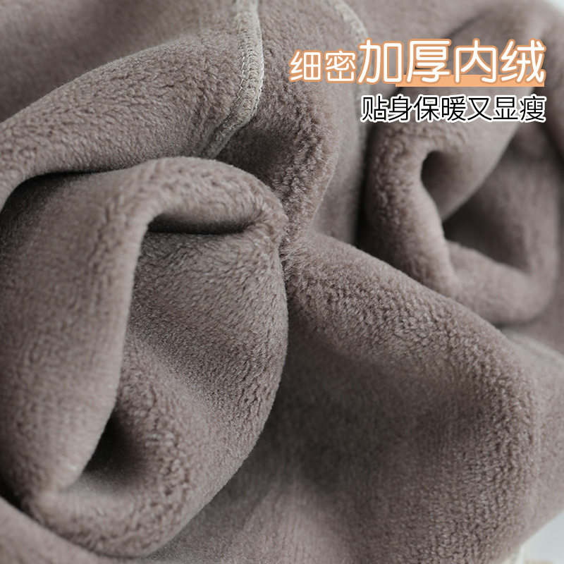 竖条纹加绒加厚打底裤冬季外穿高个子加J长保暖裤纯棉踩脚连裤袜