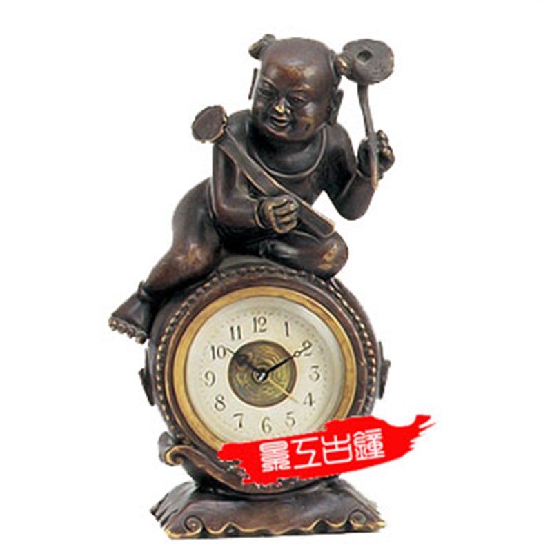 仿古钟表 古典座钟 机械钟 工艺钟表 欧式发条钟表 铜铸喜娃钟