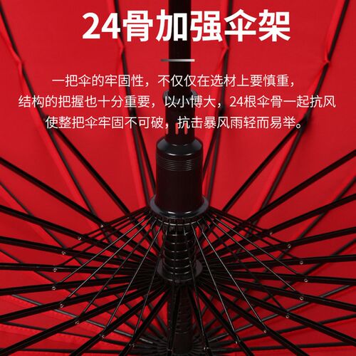 24骨双层雨伞长柄直杆伞加大加固加厚大号超大双人男女暴雨商务伞