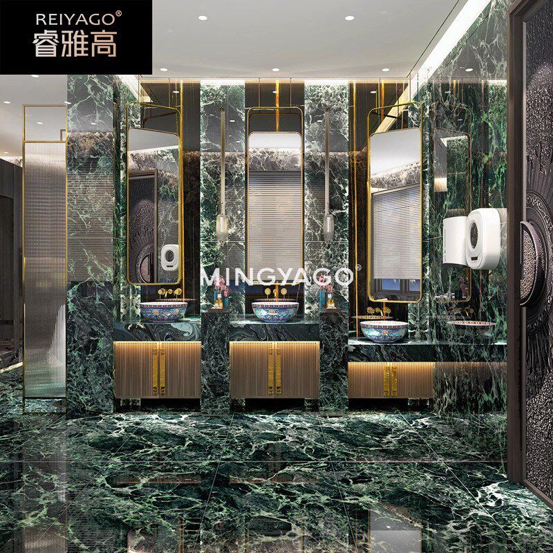 现代简约深绿色奢石通体大理石瓷砖客厅地砖卫生间墙砖厨600x1200