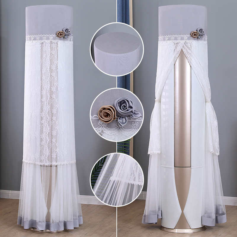 空调防尘罩立式圆柱形大3p匹客厅挡风帘防直吹蕾丝柜机罩空调罩