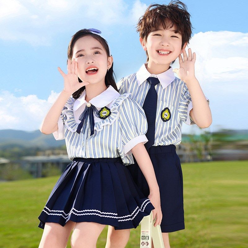 幼儿园园服夏装新款校服英u伦风小学生班服套装大班毕业季拍照服