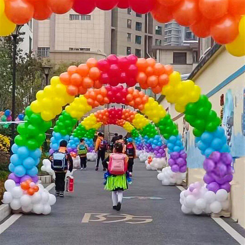 六一儿童节幼儿园拱门气球场地布置卡通汽球活动气氛装扮开园仪式