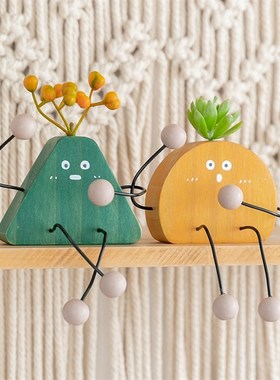 阿楹 客厅家居柜子吊脚娃娃摆件幼儿园儿童床头厨房多巴胺小装饰