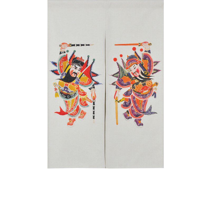 新中式门神门帘定制春节日隔断挂布厨房仓库房洗手间装饰布免打孔