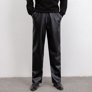 屠宰水产裤 宽松加h绒加厚机车摩托车挡风裤 修车洗车工作 皮裤 男士