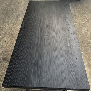 碳化木板定制白蜡木桌面板榆v木黑色桌板原木台面书桌实木大板定