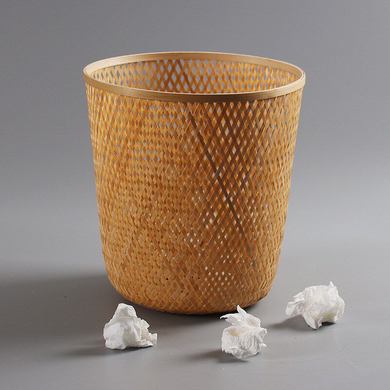 手工竹编纸篓 特色工艺品 画卷收纳筐 竹簸箕 竹篓 家用竹筐