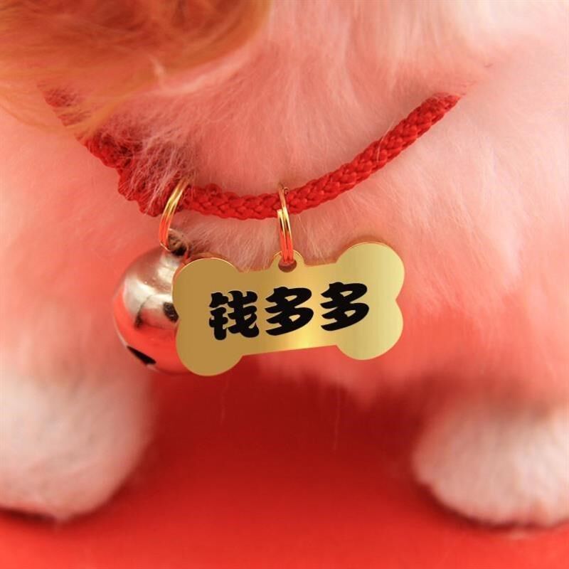 猫咪项圈刻名字狗狗牌定制脖圈刻名字身份防走丢铃铛宠物小猫吊牌