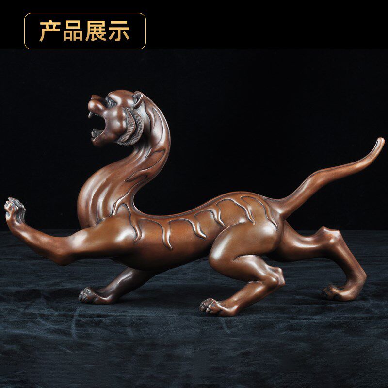 紫铜四大神兽摆件四方瑞兽青龙白虎玄武朱雀四方神一套客厅装饰品