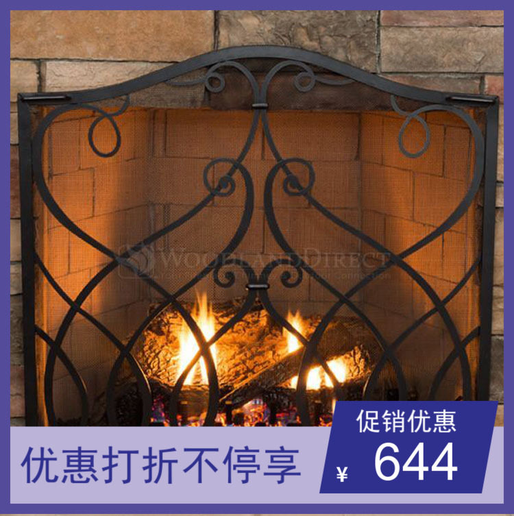 人气艺架古铜做旧福建省新款白色手工打造隔断座屏欧式壁炉屏风铁