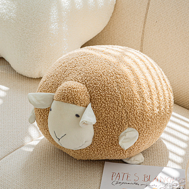 毛绒可爱靠垫沙发抱枕套双面靠枕床头靠背垫厚实靠包抱枕靠枕靠垫