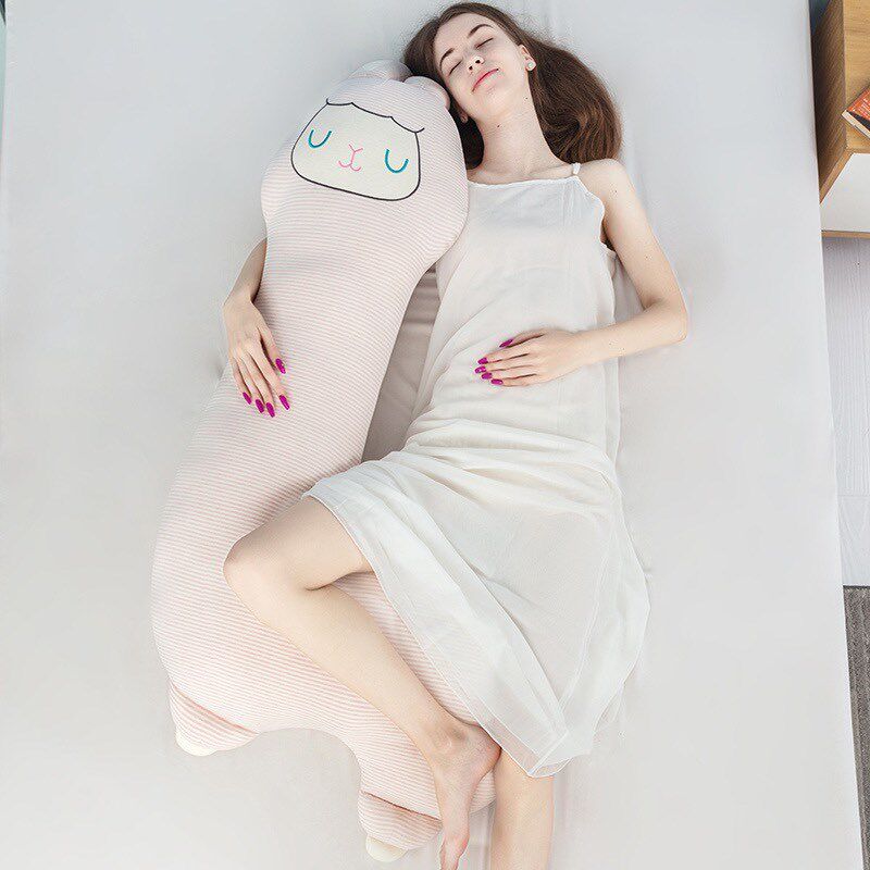 纯棉羊驼睡觉抱枕夹腿床上长条枕可拆洗睡觉抱枕儿童陪睡玩偶礼物