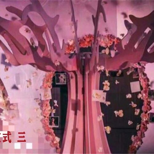 元旦新春节圣诞节圣诞树绿树许愿红树PVC雪弗板橱窗美陈dp点摆件