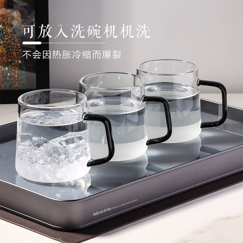 ORTOR玻璃杯家用茶杯带手柄马克杯大容量喝水杯水壶手柄壶耐高温