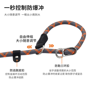 遛狗牵引绳训犬狗炼子项圈防爆冲金毛大中型犬牵狗绳边境牧羊犬宠