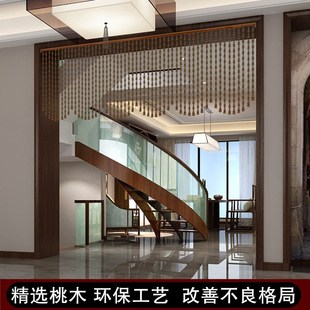 桃木葫芦珠帘厕所卧室门帘半帘客厅玄关隔断帘家用挂帘免打孔 新款