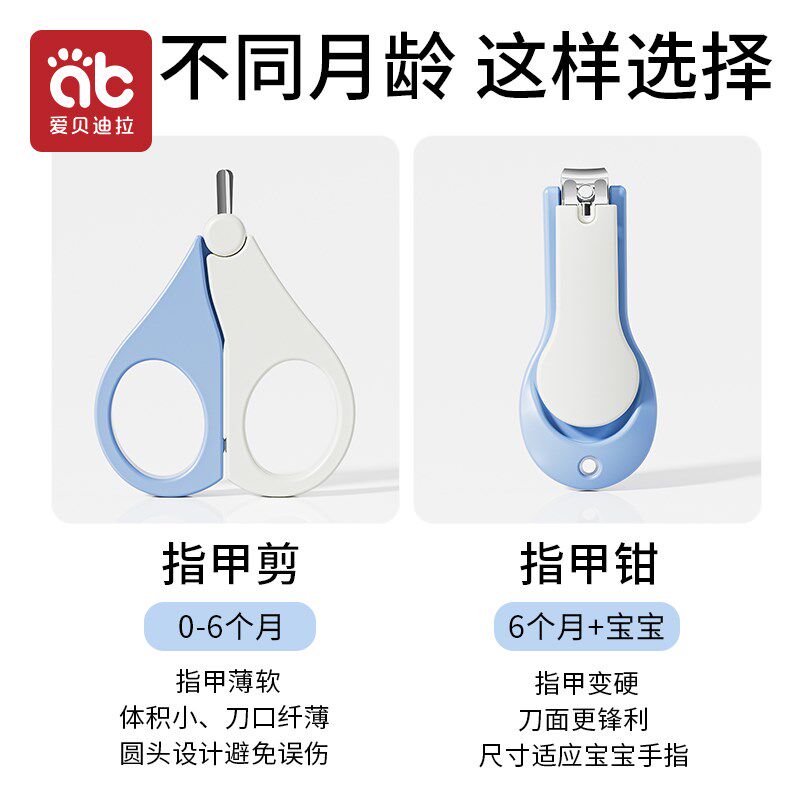 2025新款婴儿指甲剪套装安全防夹肉宝宝指甲剪刀钳新生专用幼儿童