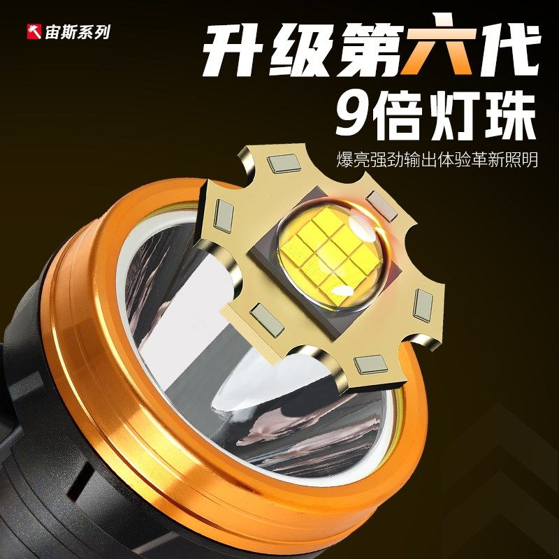 户外手电筒强光充电超亮远射氙气led探照超长续航手提应急照明灯