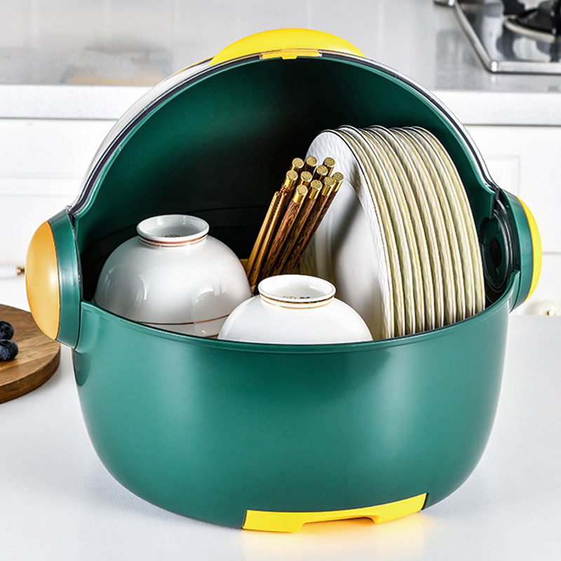 厨房餐具碗筷收纳盒碗碟置物架家用台面沥水碗架碗柜用品大全带盖