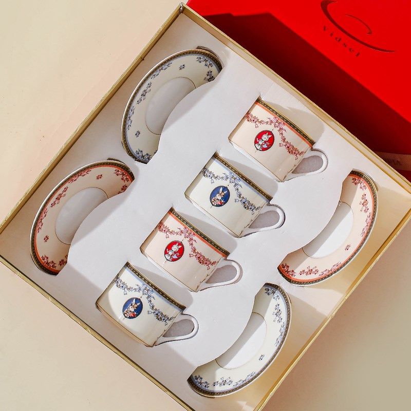 咖啡杯碟套装高档精致陶瓷对杯子生日乔迁礼物新娘订结婚伴手礼盒