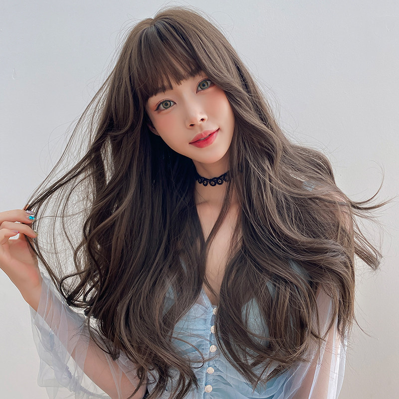 假发女长发 自然全头套式网红空气刘H海蓬松修脸微卷大波浪长卷发